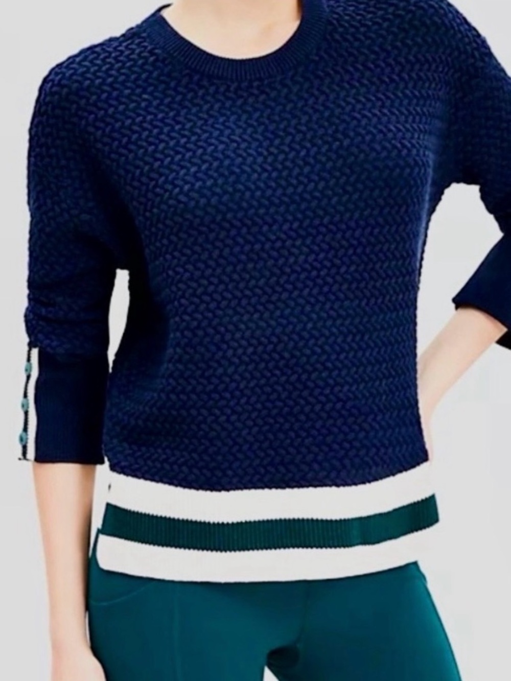 Lou & Grey Navy Textured Cricket Sweater